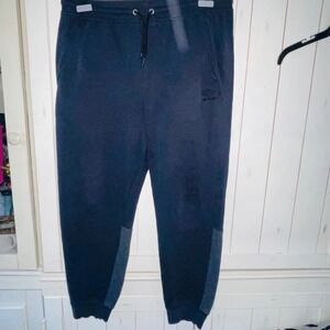 Umbro Mens Black Tapered Jogger  Sweatpants Cuffed Colorblock Ankle Inseam 28⁠